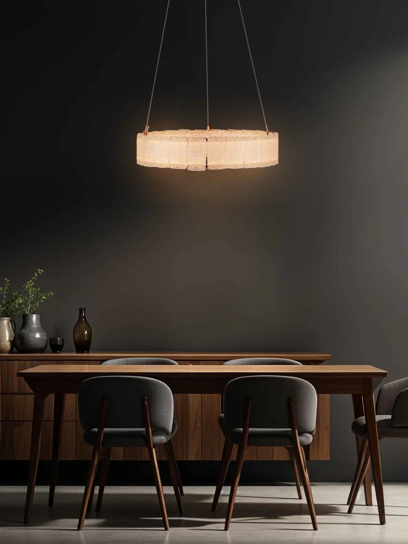 Luma Halo – 500mm LED Chandelier with Handbrushed Glass