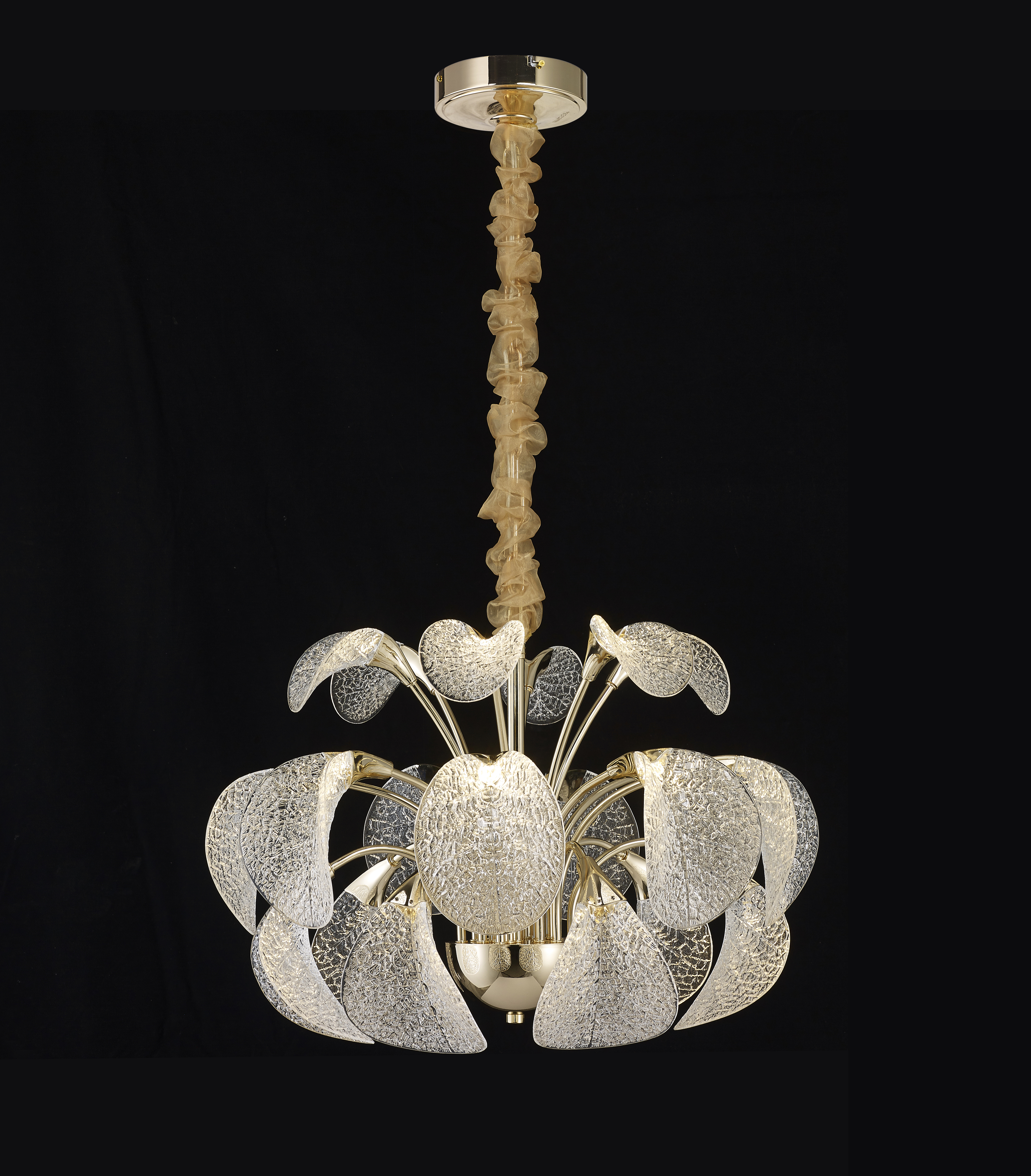 Aurora Bloom – 600mm Champagne Gold LED Chandelier