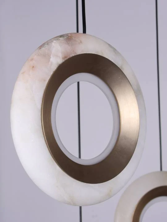 Orris Halo – Multi-Ring Pendant Chandelier in Matte Gold