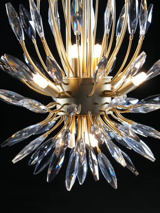 Smoky Crystal Ceiling Light