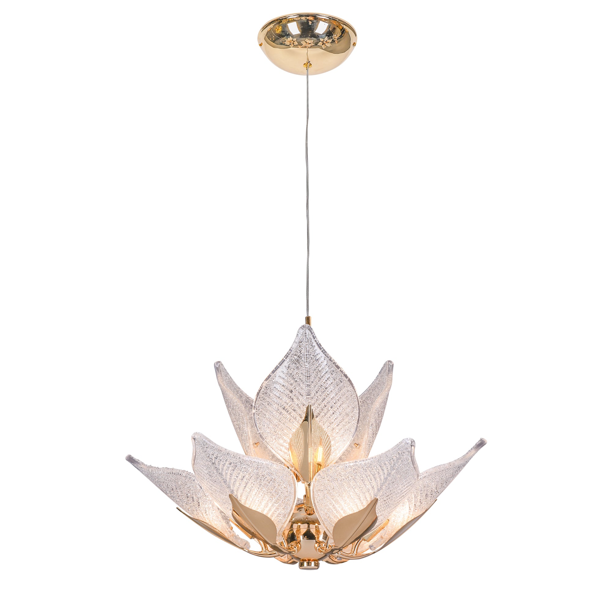 Golden Bloom – 385mm Glass Chandelier for Ceiling Mount