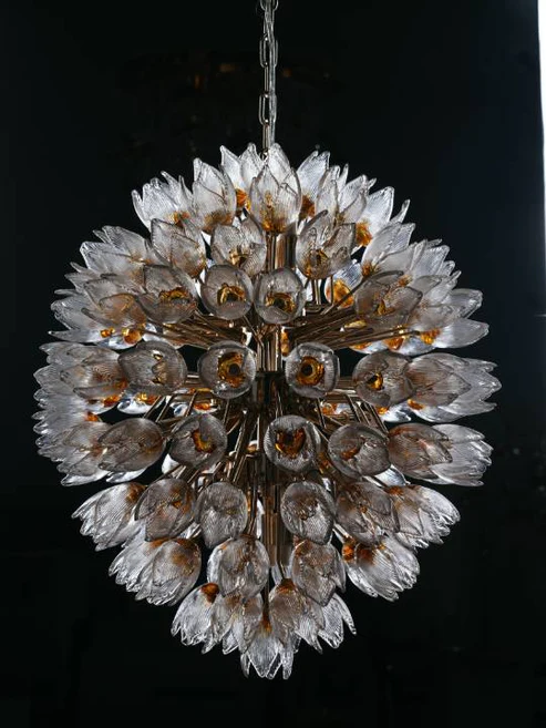 Golden Cascade – Multi-Tier G9 Chandelier with Handmade Glass
