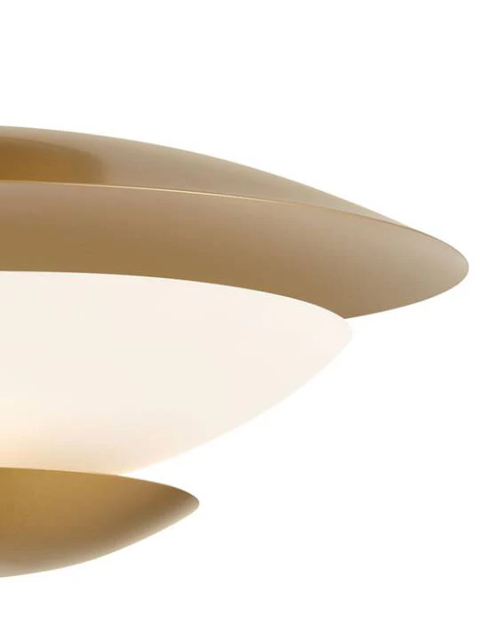 HaloNova – Modern Brass Chandelier with Faux Alabaster Discs