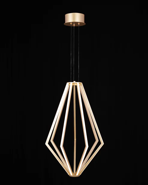 Elara Pendant – Champagne Gold Ring Light (40W LED)