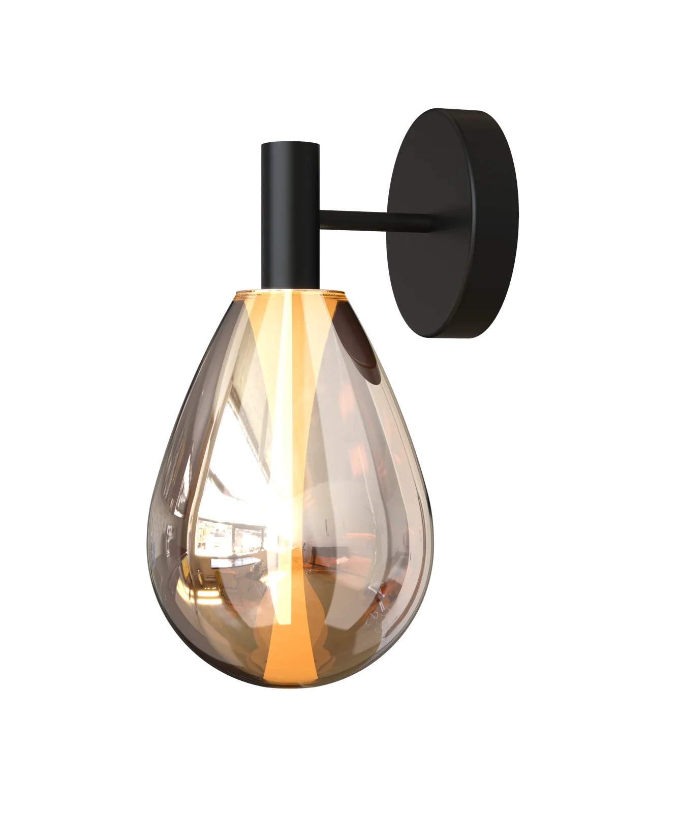 Shadowline Rose – Rose Gold Glass & Matte Black Linear LED Pendant (16W)