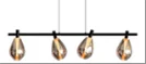 Shadowline Rose – Rose Gold Glass & Matte Black Linear LED Pendant (16W)
