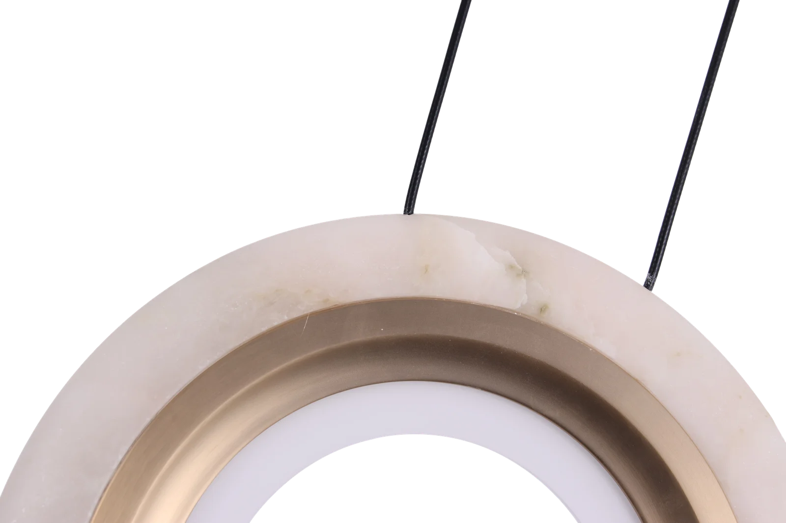 Alba Column – Vertical Alabaster Pendant in Matte Gold