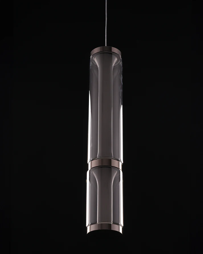Lumen Arc Petite – 600mm Chrome & Glass LED Pendant