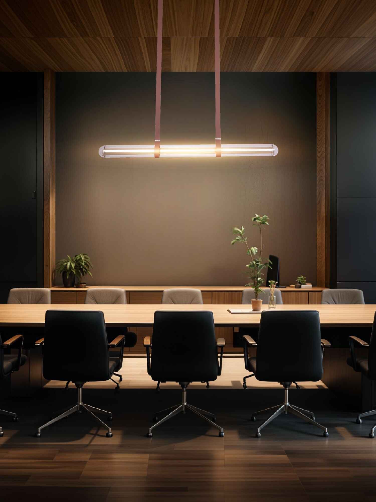 Rose Gold Linear Pendant Light