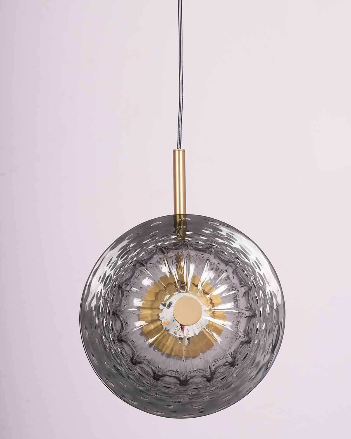 CrystalVeil Solo – Brushed Gold Pendant Light (3W)