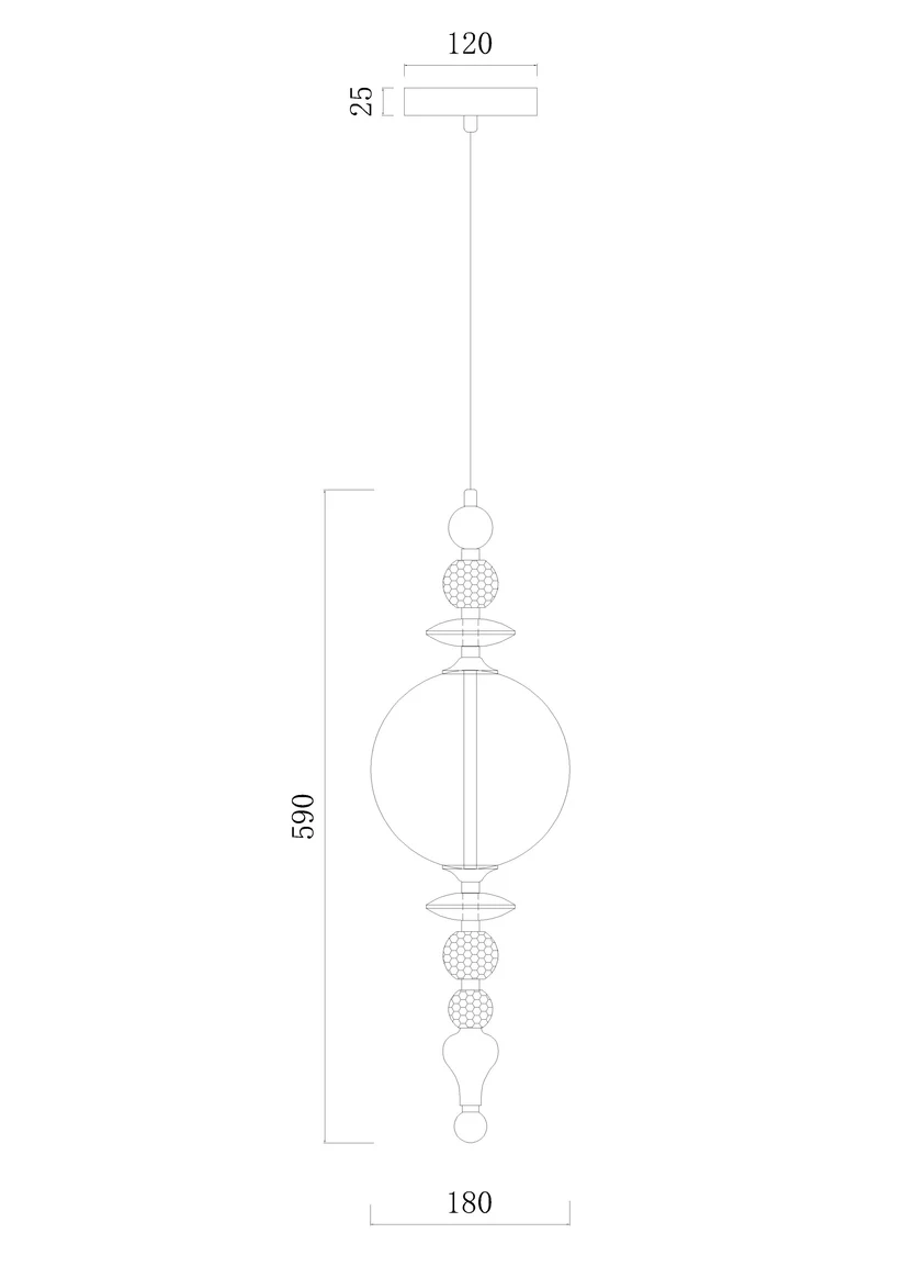 LumaDrop Pendant – Smoky Glass & Gold Finish (7W LED)