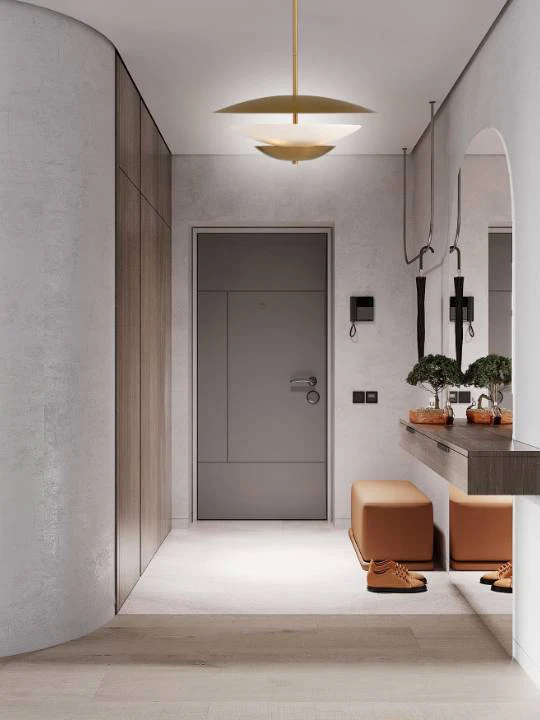 Alba Crown – Faux Alabaster Brass-Finish Pendant Light