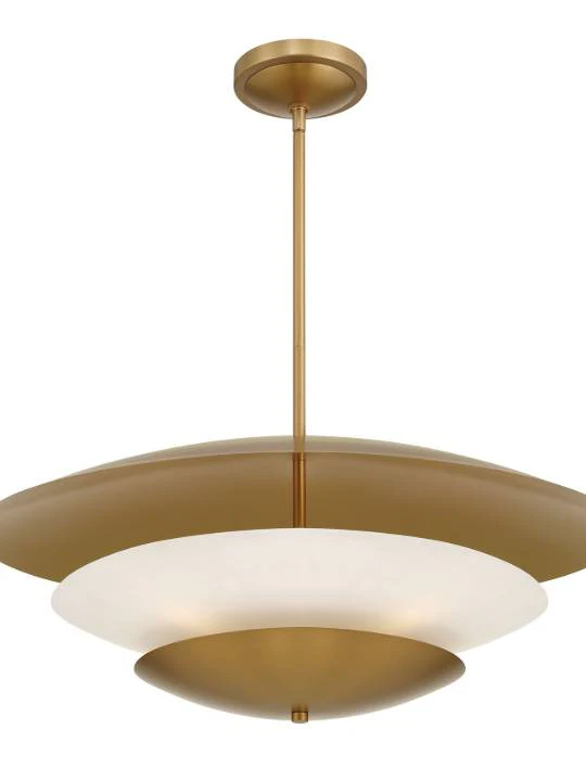 Alba Crown – Faux Alabaster Brass-Finish Pendant Light