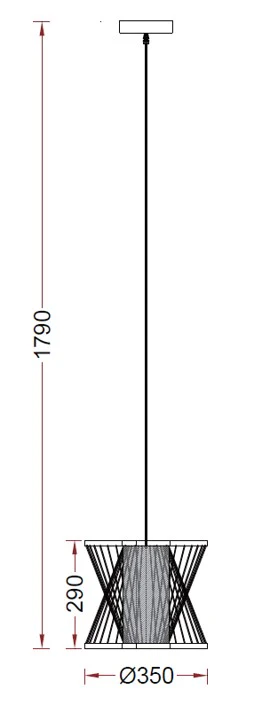 Bamboo Breeze – 350mm Fabric Pendant Light