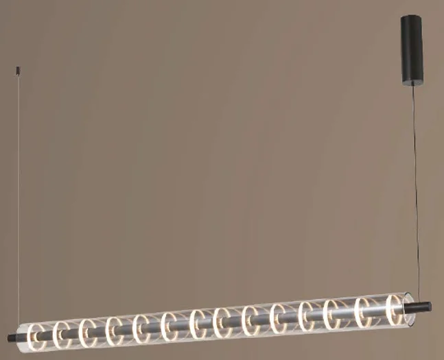 Gold Smoke Glass Linear Pendant Light