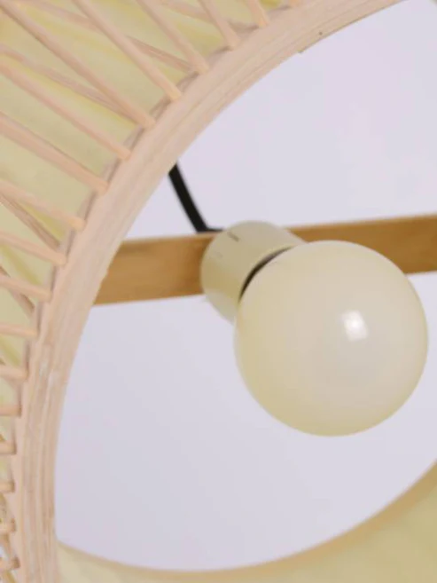 Natural Bamboo Pendant Light – Short