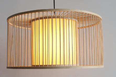 Natural Bamboo Pendant Light – Short