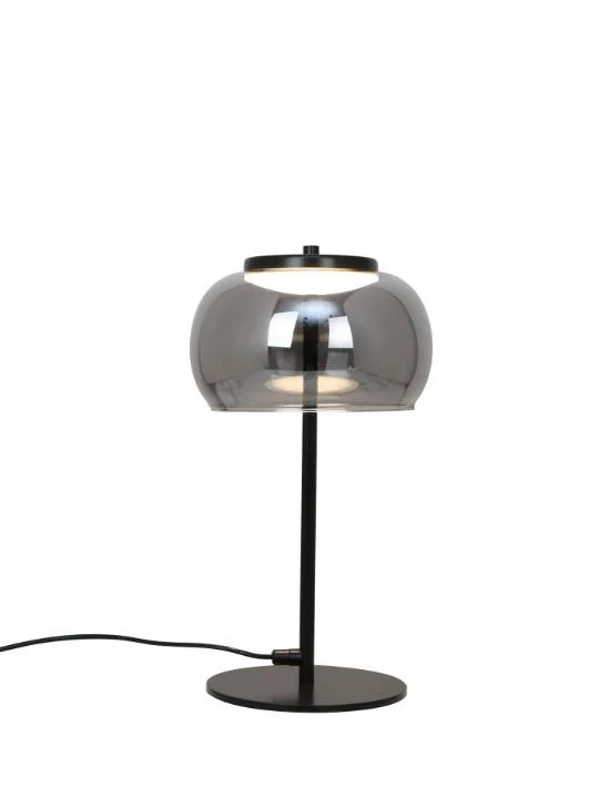 Contemporary Black Table Lamp with Smoky Glass – 7W LED