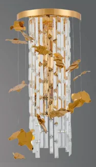 Elegant Gold Crystal Wall Light – E14