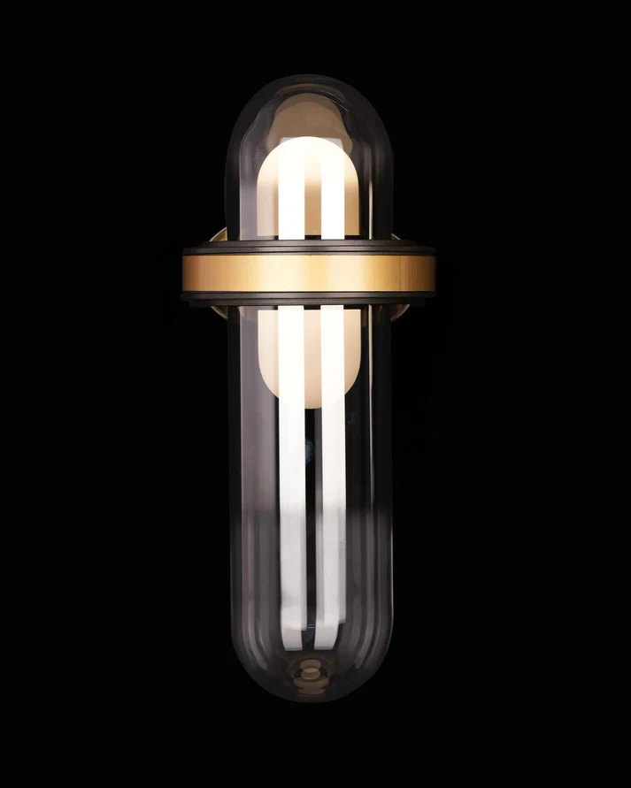 Smoky Glass & Gold Wall Light – 1 x 5W LED