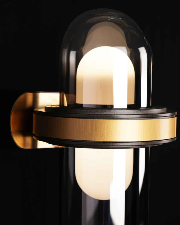 Smoky Glass & Gold Wall Light – 1 x 5W LED