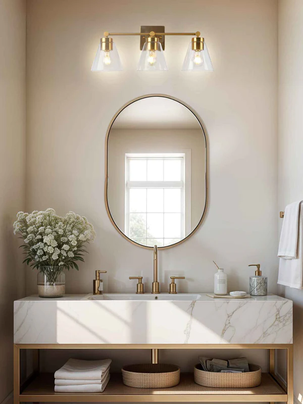 Satin Gold 3-Light Wall Fixture – DW 1068/3
