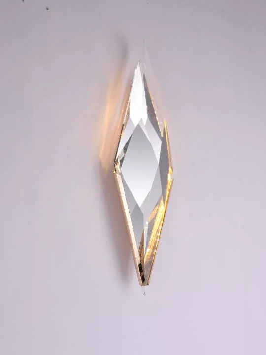 Slim Gold Crystal Wall Light – K9 Crystal & Stainless Steel (8W)