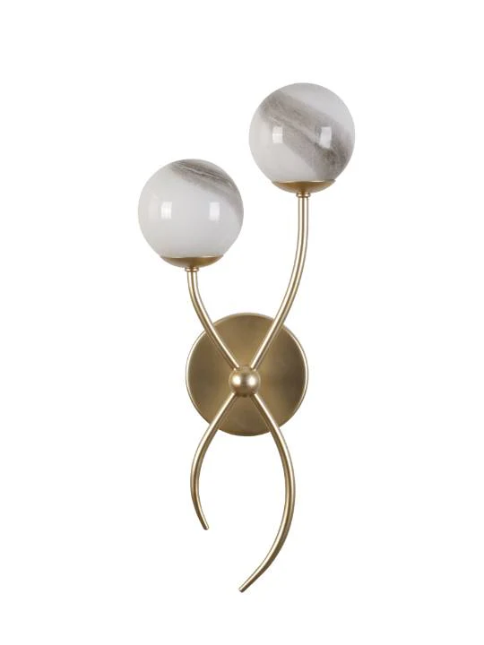 Gold Twin Glass Wall Light – G9 Bulbs