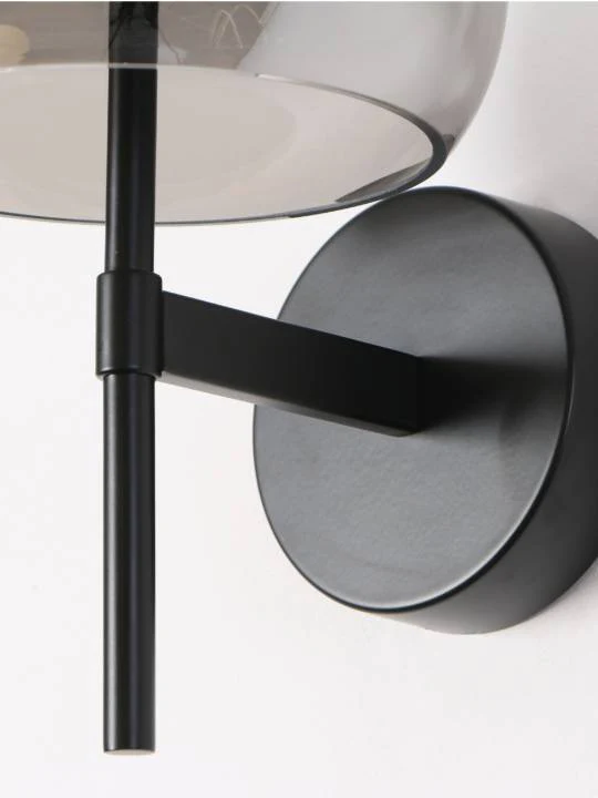 Smoky Grey Wall Light – Matte Black Finish (7W)